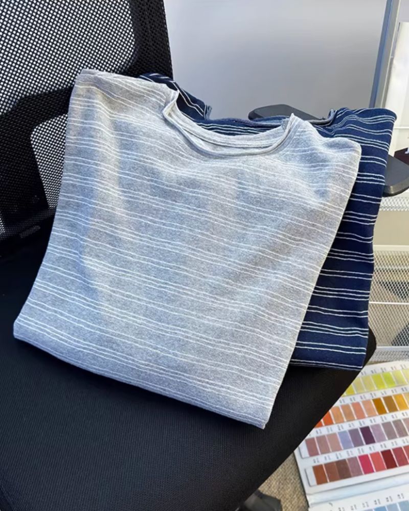 Oversized Striped Long Sleeve Tee - American Casual Relaxed Fit